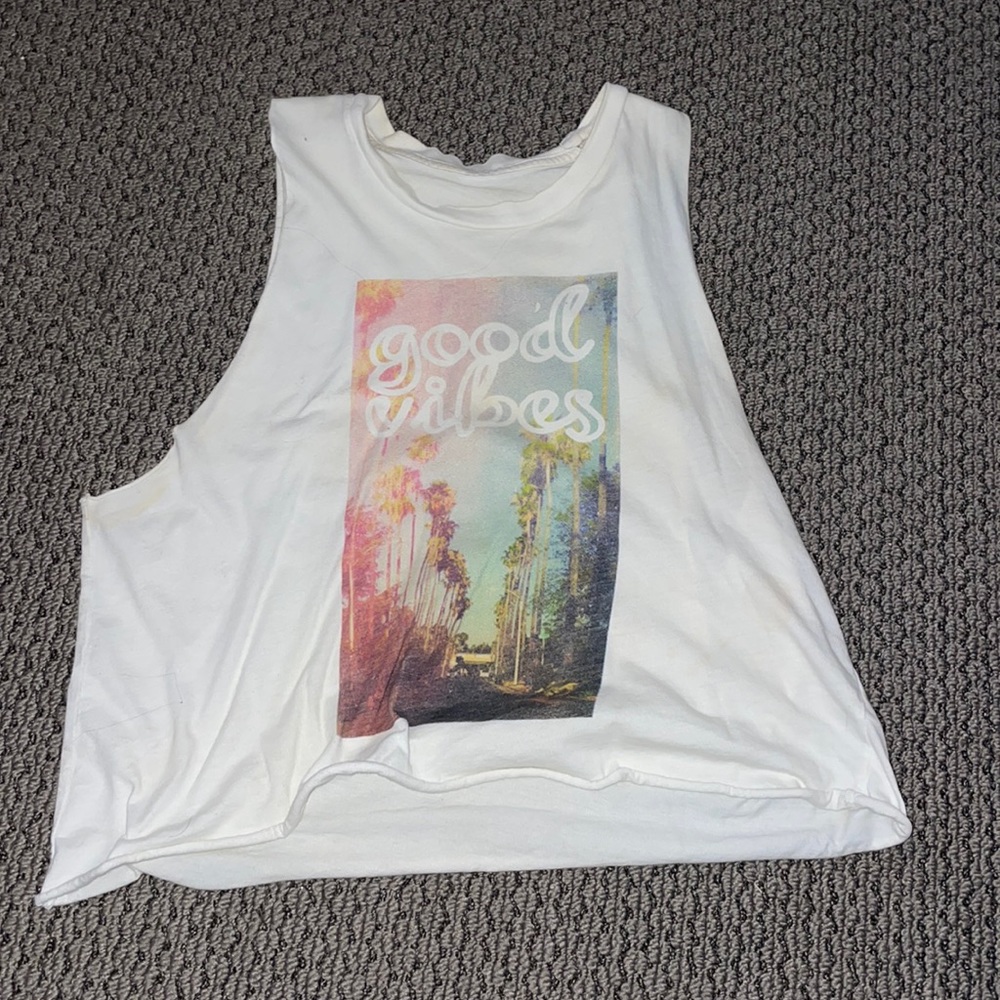 Good vibes muscle cropped tank